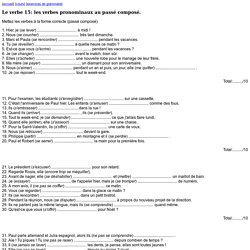 Exercices de grammaire: le verbe 15 (les verbes pronominaux au passé composé)