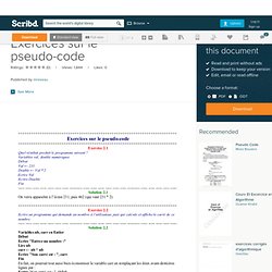 Exercices sur le pseudo-code