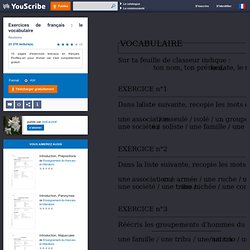Exercices de français : le vocabulaire - Révisions