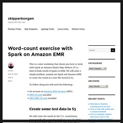 Word-count exercise with Spark on Amazon EMR – skipperkongen
