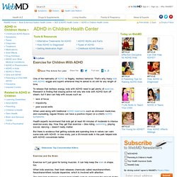 Exercise for Children With ADHD