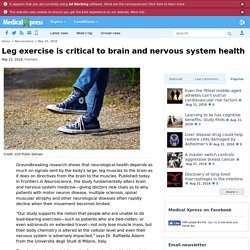 Leg exercise is critical to brain and nervous system health