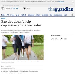Exercise doesn't help depression, study concludes