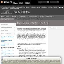 Source Exercise 4: The Wars of the Roses 4 — Faculty of History
