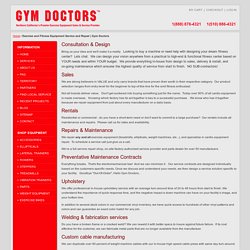 Exercise and Fitness Equipment Service and Repair