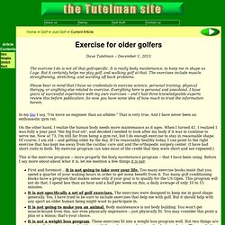 Exercise for older golfers