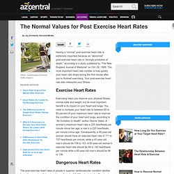 The Normal Values for Post Exercise Heart Rates
