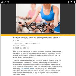 Exercise linked to lower risk of lung and breast cancer in women