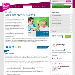 Sport and exercise scientist Job Information