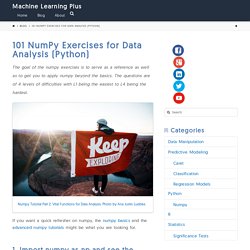 101 NumPy Exercises for Data Analysis (Python) - Machine Learning Plus