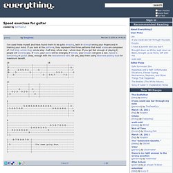 Speed exercises for guitar