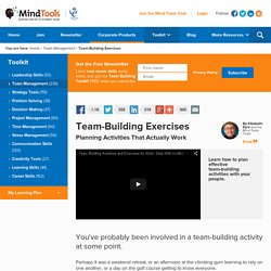 Team-Building Exercises - Team Management Training from MindTools