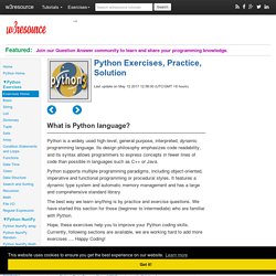 Python Exercises, Practice, Solution