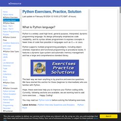 Python Exercises, Practice, Solution