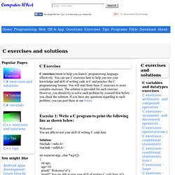 C exercises and solutions programming