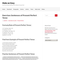 Exercises Sentences of Present Perfect Tense