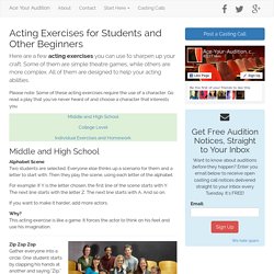 Acting Exercises: For High School Students and Beginners