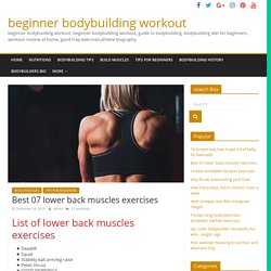 Best 07 lower back muscles exercises ,core workouts with benefits