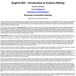 Exercises in Writing for Beginning Writers