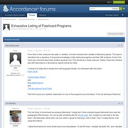 Exhaustive Listing of Flashcard Programs - Accordance Forums