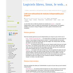 Liste (non-exhaustive) de modules indispensables pour drupal 6 - Logiciels libres, linux, le web...