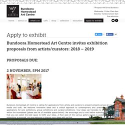 Apply to exhibit - Bundoora Homestead Art Centre