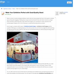 Make Your Exhibition Perfect with Good-Quality Stand