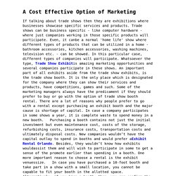 A Cost Effective Option of Marketing