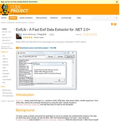 ExifLib - A Fast Exif Data Extractor for .NET 2.0+