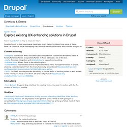 Explore existing UX-enhancing solutions in Drupal