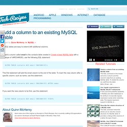 Add a column to an existing MySQL table