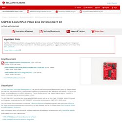 MSP430 LaunchPad Value Line Development kit - MSP-EXP430G2