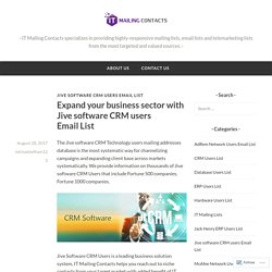 Expand your business sector with Jive software CRM users Email List