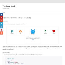 Expand on Hover Tiles with CSS and jQuery