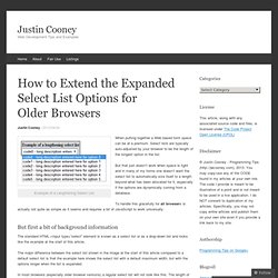 How to Extend the Expanded Select List Options for Older Browsers