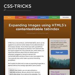 Expanding Images using HTML5's contenteditable tabindex