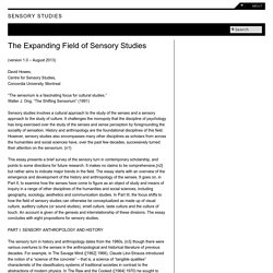 The Expanding Field of Sensory Studies – Sensory Studies