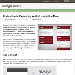 Code a Useful Expanding Vertical Navigation Menu