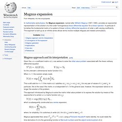 Magnus expansion