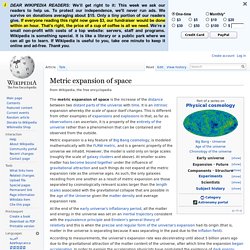 Metric expansion of space