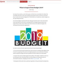 What to Expect from Budget 2019? - CCHTaxOnline - Quora