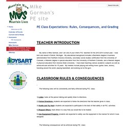PE Class Expectations: Rules, Consequences, and Grading - Mike Gorman's PE site