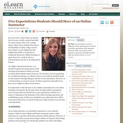 Five Expectations Students Should Have of an Online Instructor
