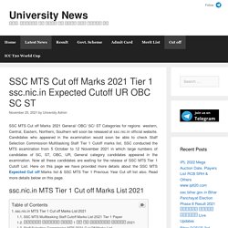 SSC MTS Cut off Marks 2021