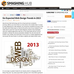 Six Expected Web Design Trends in 2013