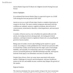 Anoxia Market Expected To Reach At A Highest Growth During Forecast Period — healthcare