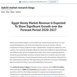 Egypt Honey Market Revenue Is Expected To Show Significant Growth over the Forecast Period 2020-2027 – Aakriti market research blogs