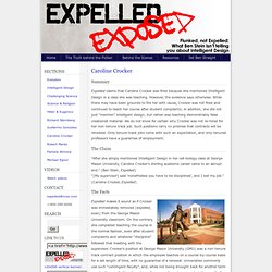 Expelled Exposed: Why Expelled Flunks » Caroline Crocker