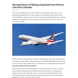 My experience of flying using American Airlines Low Fare Calendar