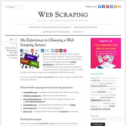 My Experience in Choosing a Web Scraping Service